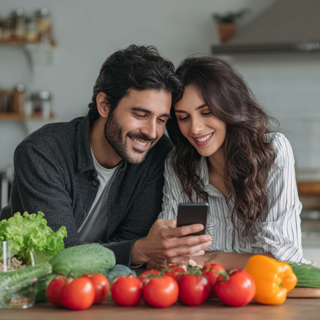 Türk görünümlü gülümseyen genç erkek, spor kıyafetleri içinde sağlıklı yemek yerken, mutlu ve enerjik görünüm, gerçekçi fotoğraf